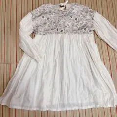 ハンドメイド 長袖ワンピース ガーデン 120 美品