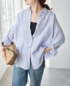 Spick and Span 追加　80リネンカシュクールビッグシャツのサムネイル