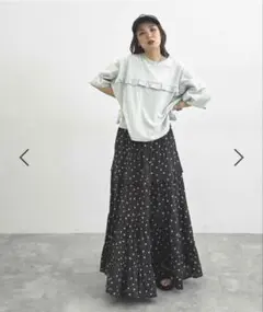 美品★ニコアンド MORDNORMCORE 2way天竺フリルプルオーバー