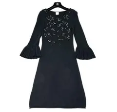 RED VALENTINO ブラックロングニットワンピース RED VALENTINO ブラックロングニットワンピース RED VALENTINO