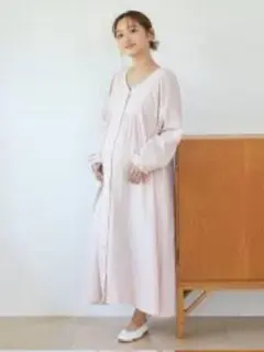 ジェラートピケ　マタニティ　パジャマ　ワンピース　ピンク
