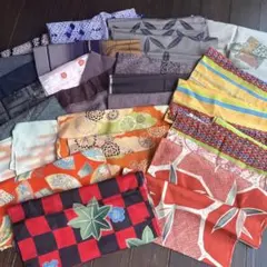 ハギレ⭐︎22点 まとめ売り⭐︎着物⭐︎アンティーク⭐︎古布⭐︎リメイク素材に♪