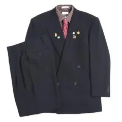 90s ダブルスーツ YSLネクタイ シャツ ピンズ 豪華5点セット 2543ca7b1ab8b639d48abe0691469c
