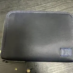 パ*ン様 ポーター　ネイビー ナイロン ジッパー式二つ折り財布