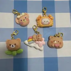 ハンドメイド　チャーム　くまちゃん5点セット②