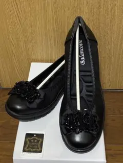 【新品未使用】Balancoire ブラックフラットシューズ　24㎝のサムネイル