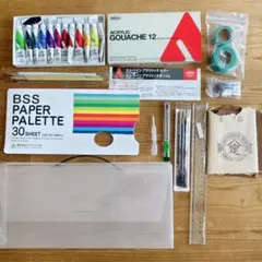 高校 美術用品セット アクリル絵の具デザイン用筆 ペーパーパレット ボックス付きのサムネイル