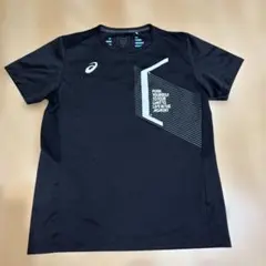 アシックス　黒Tシャツ　ポリエステル100パーセント　XＬ