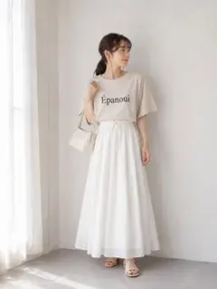 Techichi美品ロゴ半袖Tシャツ 無地＊ベージュFREEサイズのサムネイル