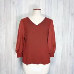 【GU】7分袖ブラウス トップス Vネック シンプル きれいめカジュアル XL