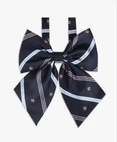 スクールリボン女子 制服リボン 蝶結び 調節可能 無地 紺色 中学生 高校生