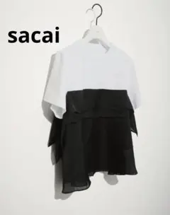 sacai シフォンドッキング切り替えTシャツ - メルカリ