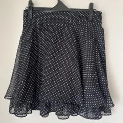 水玉 ひざ丈スカート