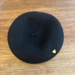黒のウールベレー帽 56〜58cm