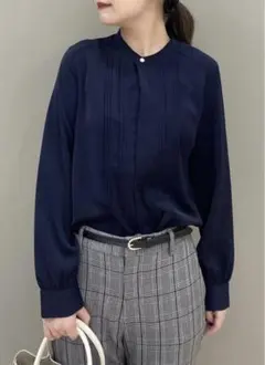 美品✨ロペピクニック　ネイビーピンタックシャツ ネイビー38