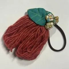 新品　和柄　ヘアゴム　フラワー　葉っぱつき