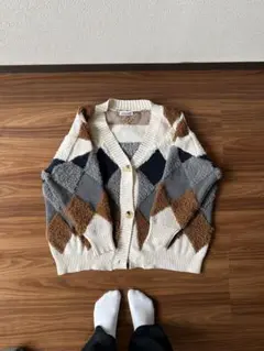 GANHWEI ダイヤモンドパターン カーディガン