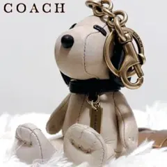 希少 COACH ピーナッツ コラボ スヌーピー レザー チャーム キーホルダーのサムネイル