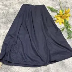 earth music&ecology フレアスカート ネイビー 紺 Fサイズ