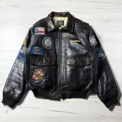 【美品】AVIREX G-1 A-2 フライトレザージャケット M フルデコ