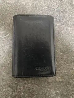 COACH NEW YORK コーチ ブラック レザー カードケース 名刺入れ