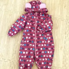 CCLTEAM 子供用ジャンプスーツ 90 ピンク クマ柄　女の子　スキーウェア