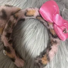 USJ ヒョウ柄ピンクリボンカチューシャ キティー