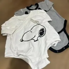 SNOOPY 長袖ロンパース　2枚セット　60cm