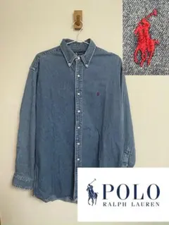 90s　Ralph Lauren　デニムボタンダウンシャツBLAKE ポニー刺繡