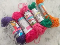 5色 毛糸 ハンドメイド 手芸 編み物 素材 コットン毛糸