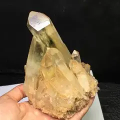 虹入り 非加熱 天然 シトリン 黄水晶 ポイント 原石 357g 開運 803