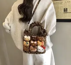 新入荷 ヒョウ柄　ハローキティ　トートバッグショルダーバッグ 2WAYタイプ