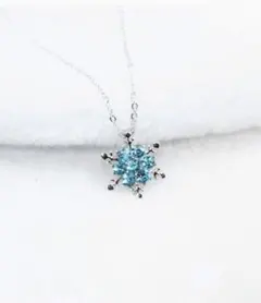 新品 スノーフレーク ネックレス クリスタル シルバー メッキ