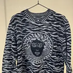 VERSACE ゼブラ柄 メデューサロゴ ニット L