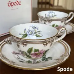 希少品】英国製 スポード ☆スタッフォードフラワー☆デザート皿 6枚