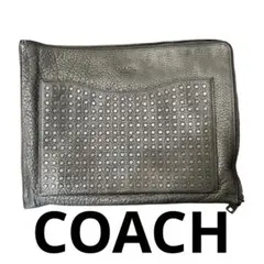 【当日発送送料無料】COACH 型押しレザー クラッチバッグ セカンドバッグ　黒