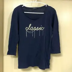 コムサイズム COMME CA ISM 七分袖カットソー ネイビー Tシャツ