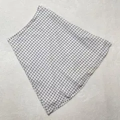 INDIVI Aラインスカート 千鳥格子 白 黒 膝丈 ポリエステル 36