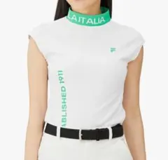 FILA ゴルフ モックネックシャツ 襟ロゴ フレンチスリーブ レディース