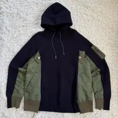 美品 sacai スポンジスウェット　ma-1ドッキング パーカーのサムネイル