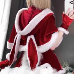 ウサ耳　コスチューム　バニー　サンタ　クリスマス　コスプレ　ケープ