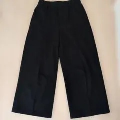 （再値下げ）UNIQLO ブラッシュドジャージワイドパンツ Mサイズ　ネイビー