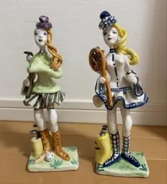 陶器製 フィギュア 2体セット スポーツ　クリケット　テニスのサムネイル