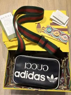didas x Gucci レザースモールショルダーバッグ 定価25万円証明有