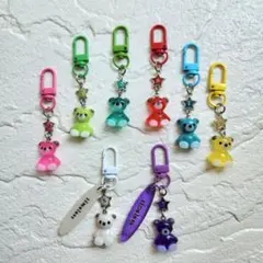 レジンキーホルダー くまさんチャーム メンカラチャーム timelesz