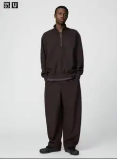 【新品/未使用品/タグ付】UNIQLOU ブラッシュドスウェットワイドパンツ Ｓ