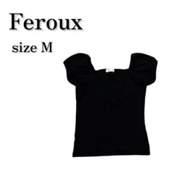 Feroux フェルゥ パフスリーブ 半袖カットソー 黒 2 M オンワード樫山のサムネイル