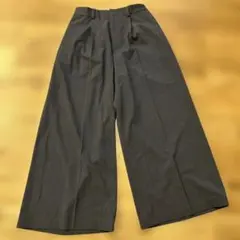 ENFOLD エンフォルド ウールワイドパンツ グレー 36 ゴムウエスト 