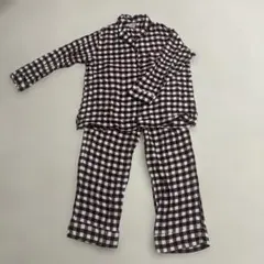 ジェラートピケ 赤と白のチェック柄 パジャマセット