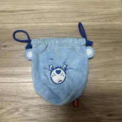 ケアベア 巾着ポーチ ブルー